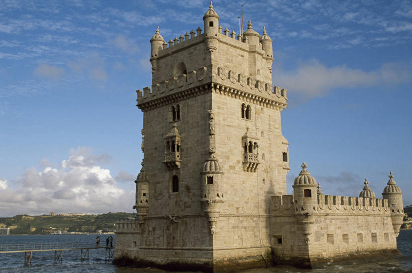 无人,横图,室外,城市,葡萄牙,欧洲,城堡,塔,首都,城墙,里斯本,力量,摄影,要塞,伊比利亚半岛,塔霍河,彩图