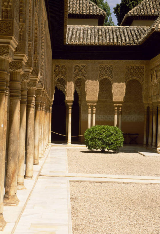 无人,竖图,室外,建筑,西班牙,欧洲,柱子,庭院,格拉纳达,摄影,回廊,复杂,安达路西亚,彩图,传统文化