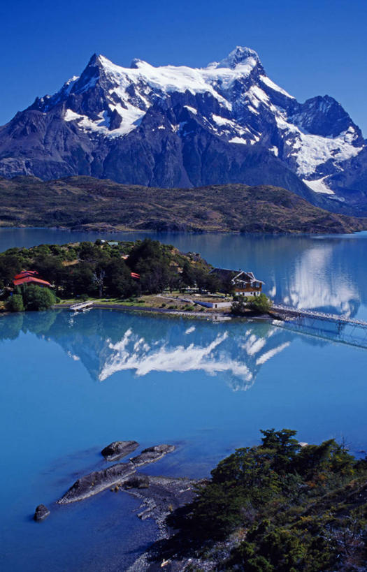 无人,竖图,室外,湖,山,山脉,水,雪,雪山,智利,反射,岛,蓝色,自然,南美,摄影,拉丁美洲,百内国家公园,彩图,澎湖