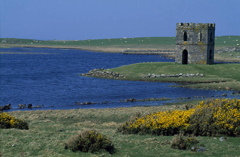 无人,横图,水,建筑,英国,地形,塔,苏格兰,摄影,古堡,外赫布里底群岛,彩图