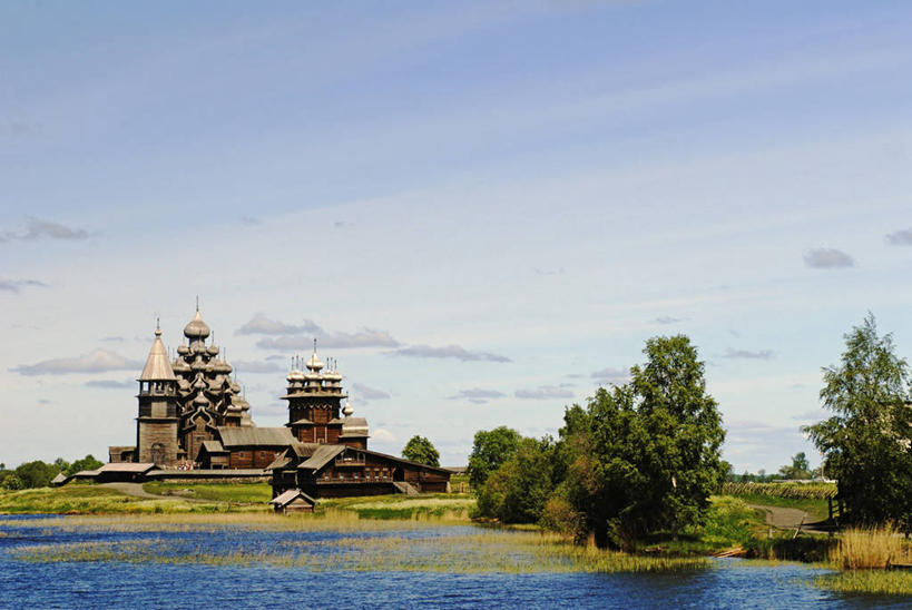 无人,母亲,教堂,码头,横图,室外,旅游,湖,水,建筑,木制,岛,穹顶,摄影,宗教,基督教,前苏联,东正教,预言家,彩图,旅行,神,独联体,基什岛