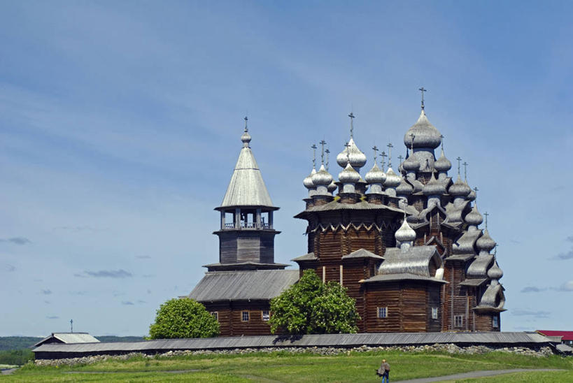 无人,母亲,教堂,横图,室外,旅游,湖,建筑,木制,岛,穹顶,摄影,宗教,基督教,前苏联,东正教,预言家,彩图,旅行,神,独联体,基什岛