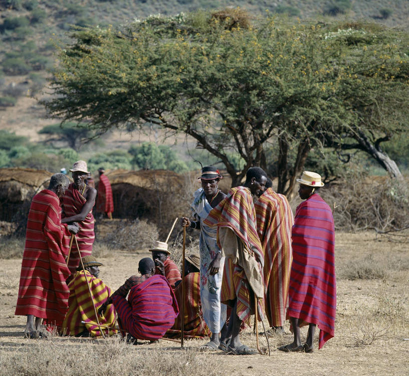 横图,讨论,非洲,肯尼亚,会议,衣服,摄影,非洲文化,彩图,传统服装,传统文化