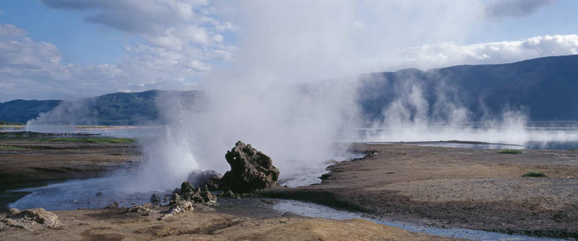 无人,横图,全景,室外,湖,温泉,非洲,肯尼亚,蒸汽,海岸线,风景,自然,摄影,考古学,间歇泉,柏哥利亚湖,彩图