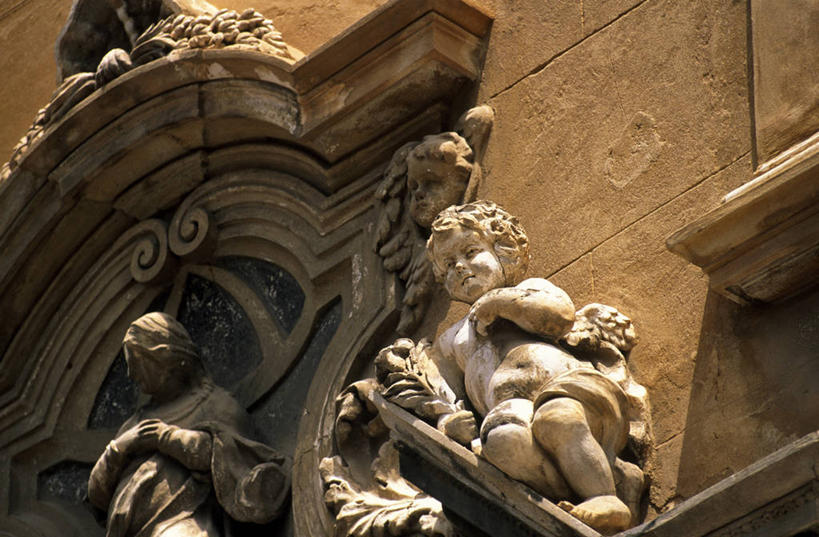 无人,横图,旅游,雕塑,意大利,欧洲,装饰,雕像,历史,风景,地标建筑,摄影,小天使,西西里,地中海文化,意大利文化,巴勒莫,彩图,旅行,传统文化