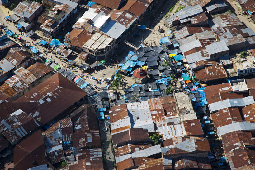 横图,室外,天线,城市,街道,路,亚马逊河,秘鲁,屋顶,地形,城镇,市场,南美,摄影,拉丁美洲,群众,伊基托斯,商人,彩图