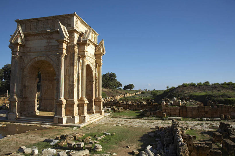 无人,横图,城市,建筑,非洲,利比亚,拱门,历史,废墟,摄影,皇帝,彩图,联合国教科文组织