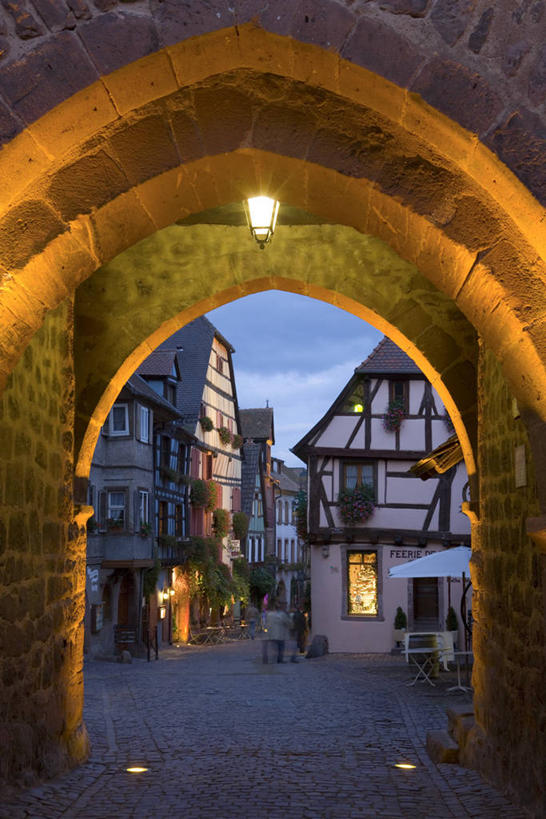无人,竖图,夜晚,法国,欧洲,乡村,拱门,摄影,阿尔萨斯,西欧,法国文化,彩图