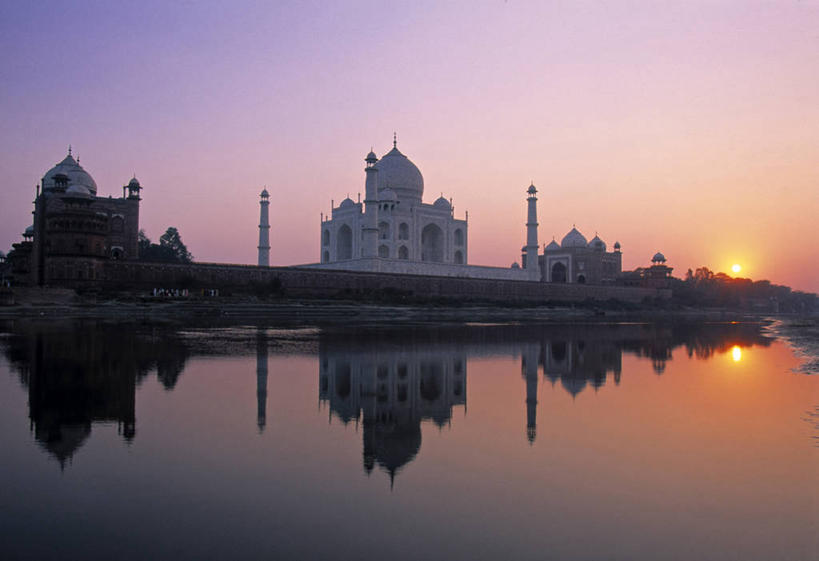 无人,横图,日落,泰姬陵,印度,亚洲,摄影,阿格拉,北方邦,彩图