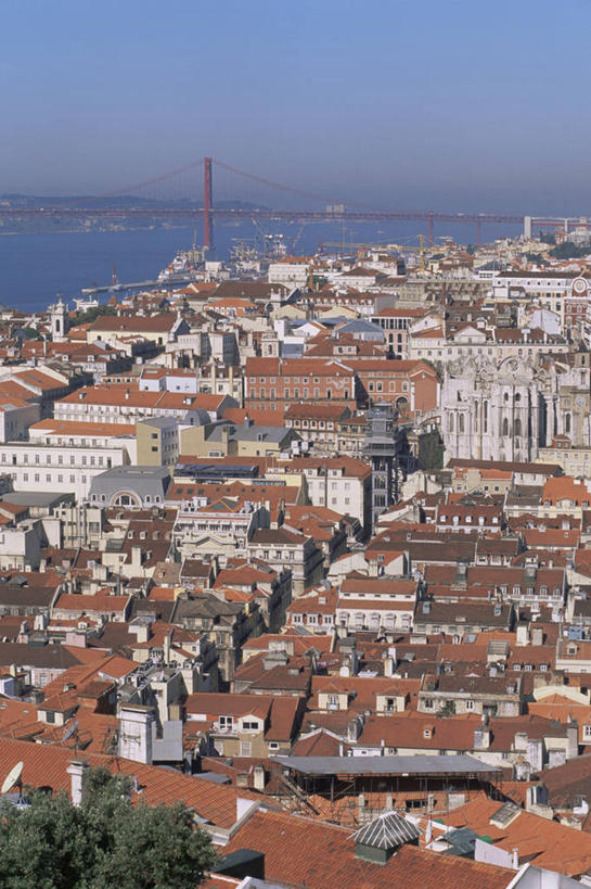 无人,竖图,俯视,城市,葡萄牙,欧洲,屋顶,首都,里斯本,摄影,西欧,拜克萨,彩图,高角度拍摄