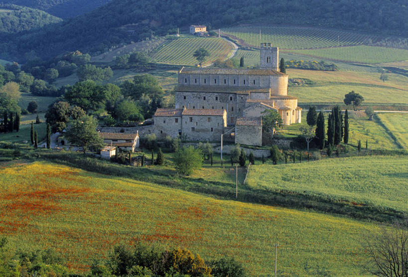 无人,横图,意大利,欧洲,摄影,托斯卡纳区,修院,彩图