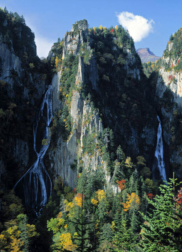 无人,公园,竖图,室外,瀑布,北海道,日本,亚洲,摄影,东亚,日本国,北海道地方,北海道岛,国立公园,层云峡,彩图,大雪山,大雪山国立公园