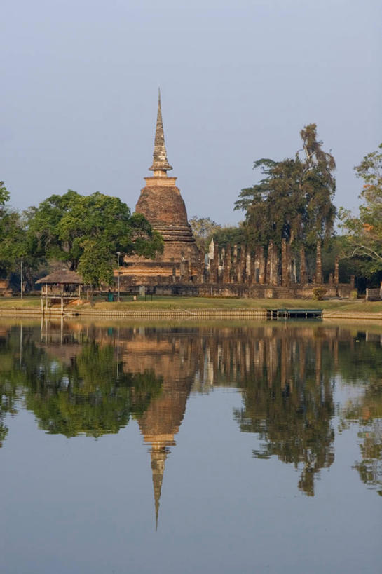 无人,寺庙,竖图,泰国,亚洲,素可泰,佛塔,地标建筑,摄影,宗教,东南亚,泰国文化,金山寺,彩图