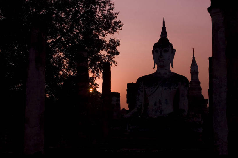 无人,横图,泰国,亚洲,雕像,佛,素可泰,地标建筑,摄影,宗教,东南亚,剪影,泰国文化,彩图,素可泰遗址公园