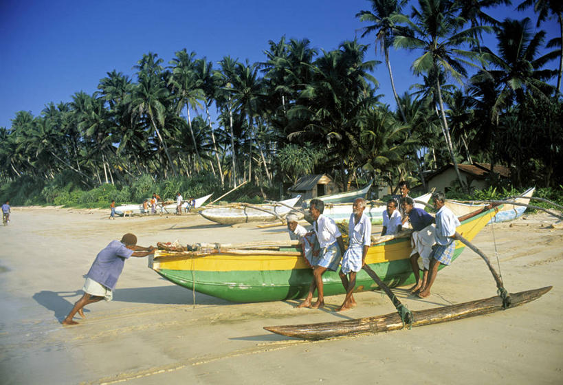 横图,室外,斯里兰卡,亚洲,渔船,摄影,海滩,彩图