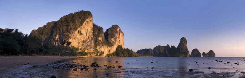 无人,横图,全景,室外,海洋,棕榈树,泰国,亚洲,悬崖,风景,摄影,东南亚,热带气候,泰王国,石灰石,新西兰南岛,甲米,甲米府,海滩,岩石,彩图