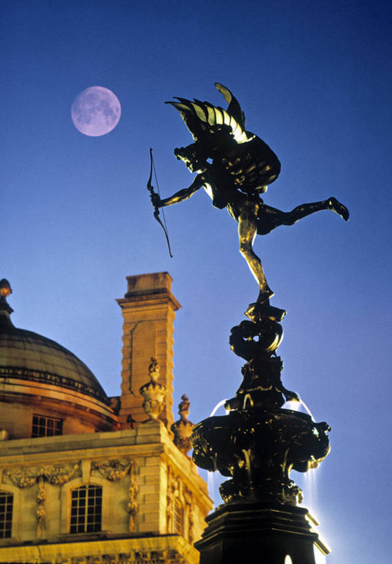 无人,竖图,夜晚,城市,英国,欧洲,首都,英格兰,皮卡迪利广场,摄影,英国文化,彩图