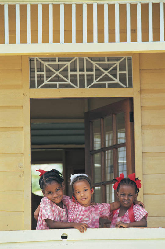 儿童,竖图,岛,门口,社区,摄影,多巴哥岛,彩图