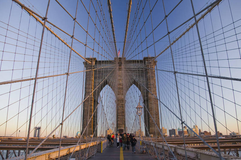 无人,横图,城市,纽约,美国,摄影,吊桥,北美,布鲁克林桥,美国人,彩图