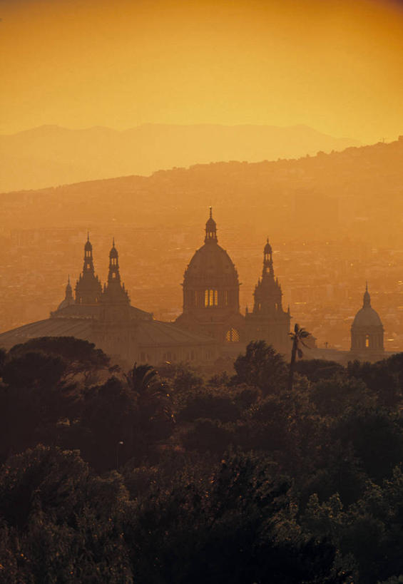 无人,竖图,日落,西班牙,欧洲,巴塞罗那,橙色,摄影,彩图,旅行