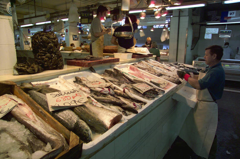 无人,横图,西班牙,欧洲,市场,鱼类,摄影,巴斯克自治区,毕尔巴鄂,比斯开省,彩图,旅行