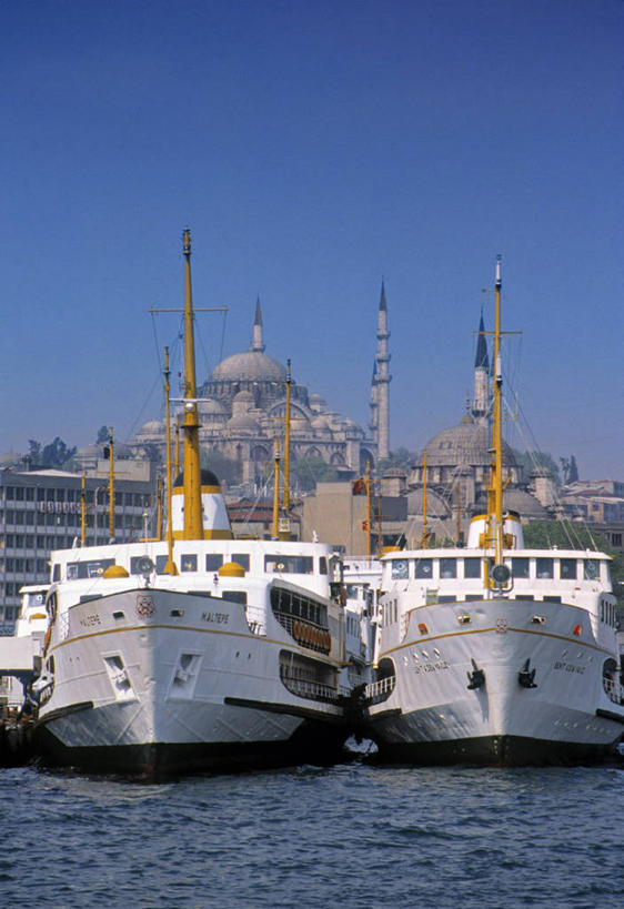 无人,竖图,船,欧洲,摄影,渡轮,清真寺,伊斯坦布尔,金角湾,苏莱曼尼耶清真寺,彩图,旅行