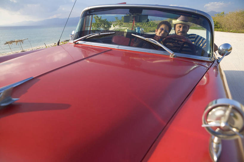 中年人,横图,路,古巴,岛,敞篷车,摄影,拉丁美洲,肖像,驾车,彩图,伴侣