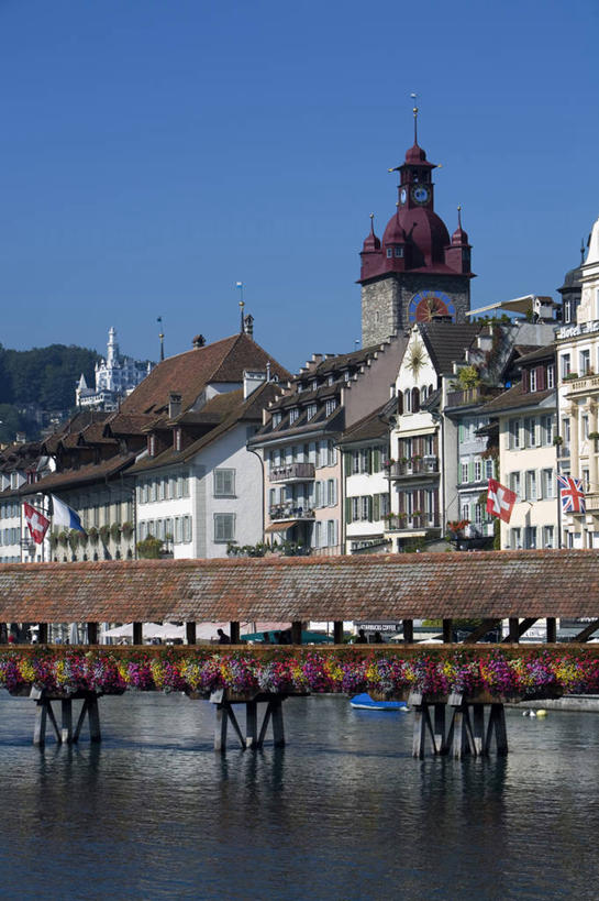 无人,竖图,室外,瑞士,欧洲,钟塔,摄影,西欧,市政厅,卢塞恩,卡贝尔桥,彩图,罗伊斯河