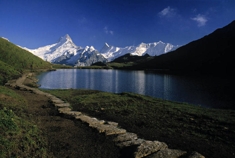 无人,横图,室外,山,山脉,瑞士,欧洲,地形,摄影,阿尔卑斯山脉,格林德瓦,彩图,旅行