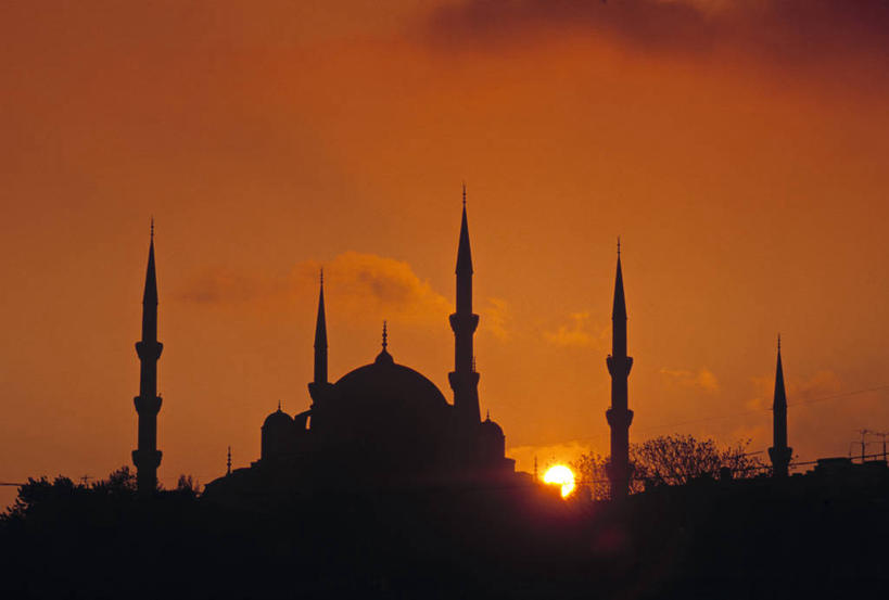 无人,横图,日落,欧洲,摄影,清真寺,伊斯坦布尔,蓝色清真寺,彩图,旅行