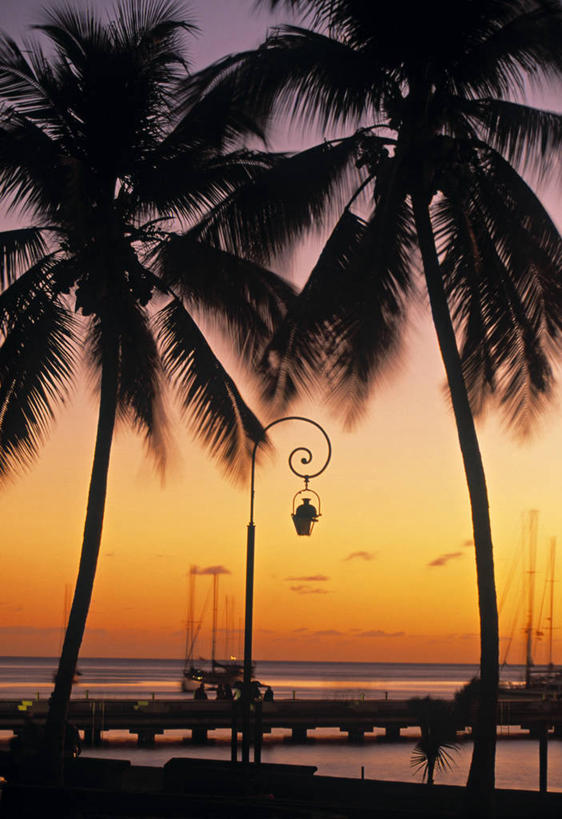 无人,竖图,日落,岛,摄影,热带气候,马提尼克岛,彩图,旅行,法国海外领土