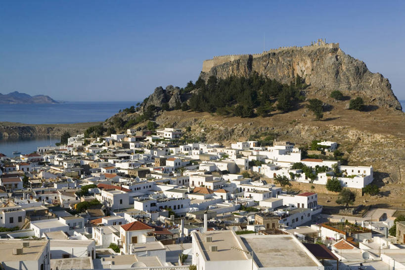 无人,横图,俯视,希腊,欧洲,城镇,摄影,西欧,林多斯,地中海文化,南欧,希腊文化,多德卡尼斯群岛,雅典卫城,彩图,高角度拍摄