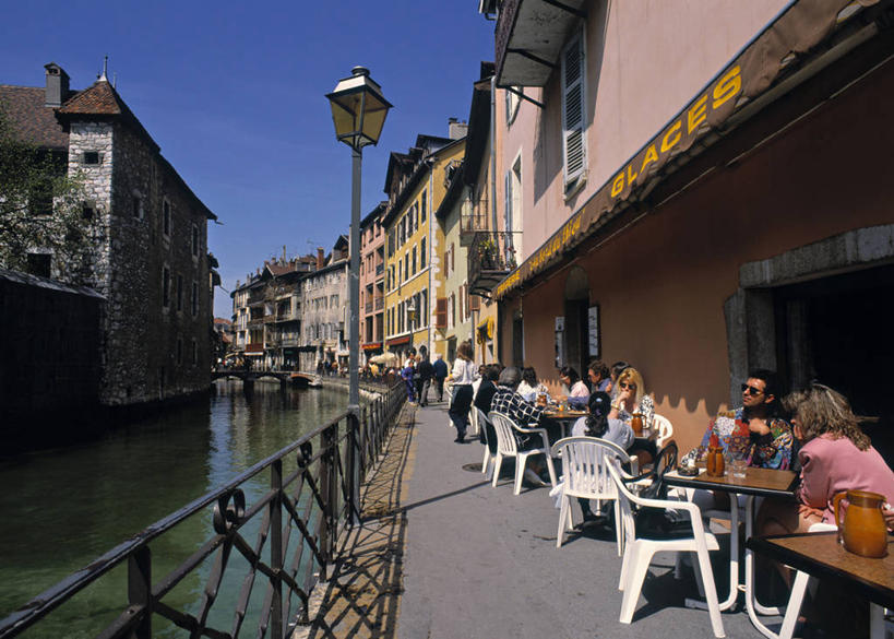 横图,法国,欧洲,摄影,萨瓦,彩图,咖啡馆,安锡
