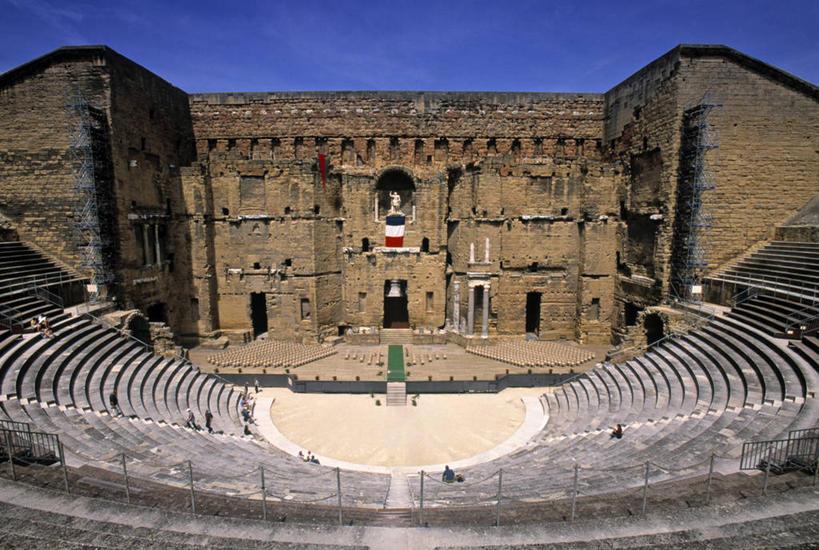 无人,横图,法国,欧洲,橙色,摄影,普罗旺斯,圆形剧场,彩图