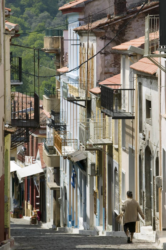 无人,竖图,街道,希腊,欧洲,城镇,摄影,西欧,地中海文化,南欧,希腊文化,爱琴海群岛,莱斯博斯岛,彩图
