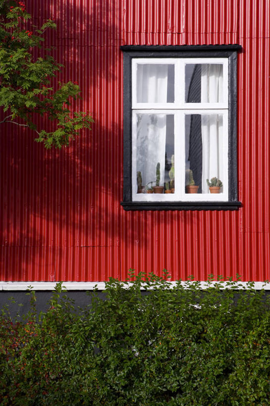 无人,竖图,窗户,城市,欧洲,冰岛,岛,首都,红色,大西洋,摄影,建造,西欧,北欧,雷克雅未克,彩图