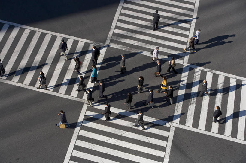 横图,城市,路,人行横道,东京,日本,亚洲,行人,日本文化,首都,摄影,彩图
