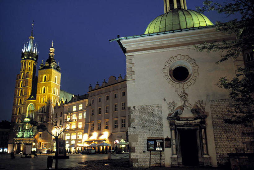 无人,广场,横图,波兰,摄影,东欧,中欧,克拉科夫,彩图