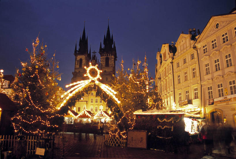 无人,广场,横图,圣诞节,冬天,市场,首都,摄影,东欧,捷克共和国,布拉格,布拉格旧城广场,彩图,旅行