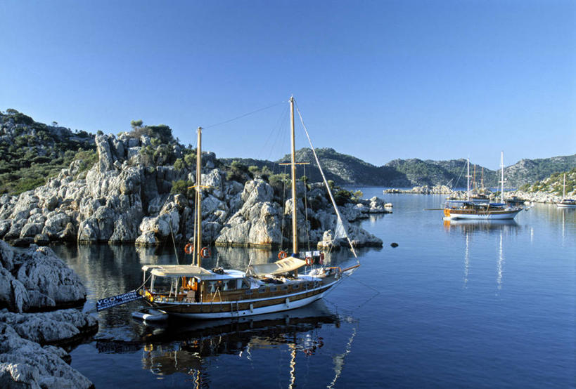 无人,横图,船,欧洲,土耳其,亚洲,摄影,地中海文化,羽衣甘蓝,彩图,旅行,卡斯