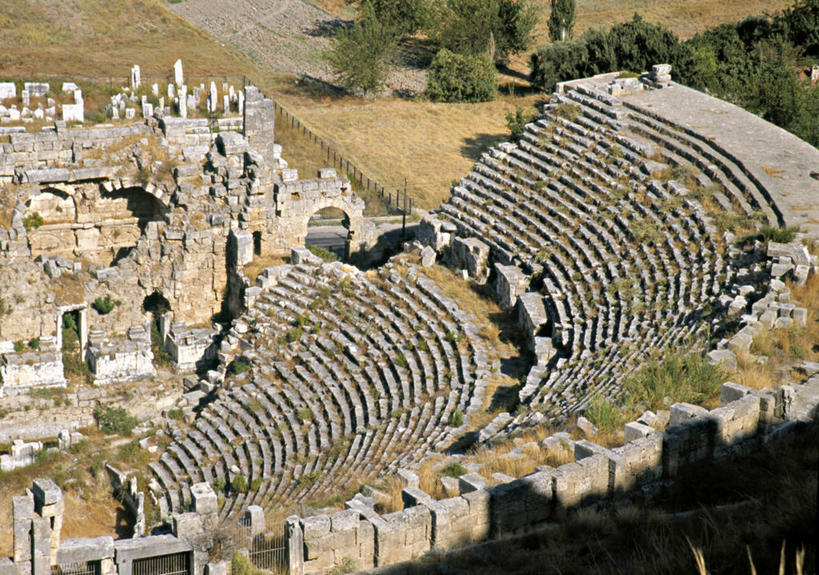 无人,横图,欧洲,亚洲,废墟,摄影,地中海,圆形剧场,彩图,旅行