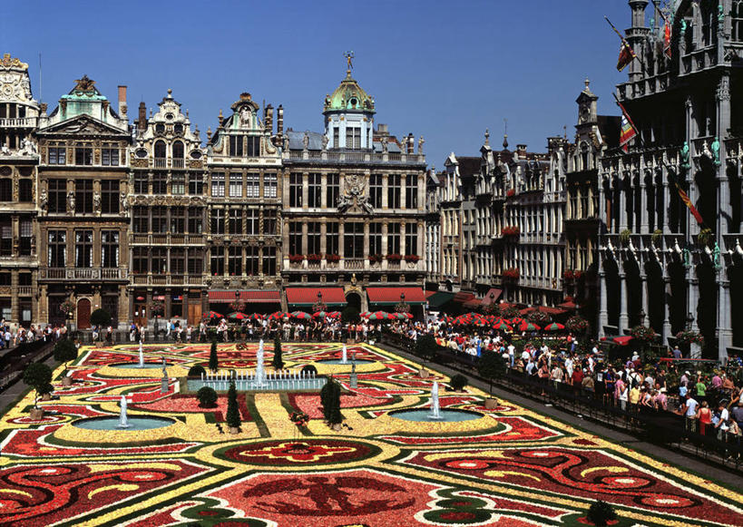 无人,广场,横图,城市,比利时,欧洲,首都,摄影,布鲁塞尔,布鲁塞尔大广场,彩图