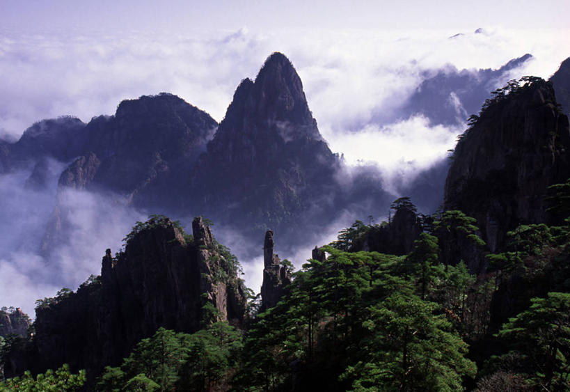 无人,横图,室外,亚洲,地形,摄影,安徽省,彩图,黄山山脉