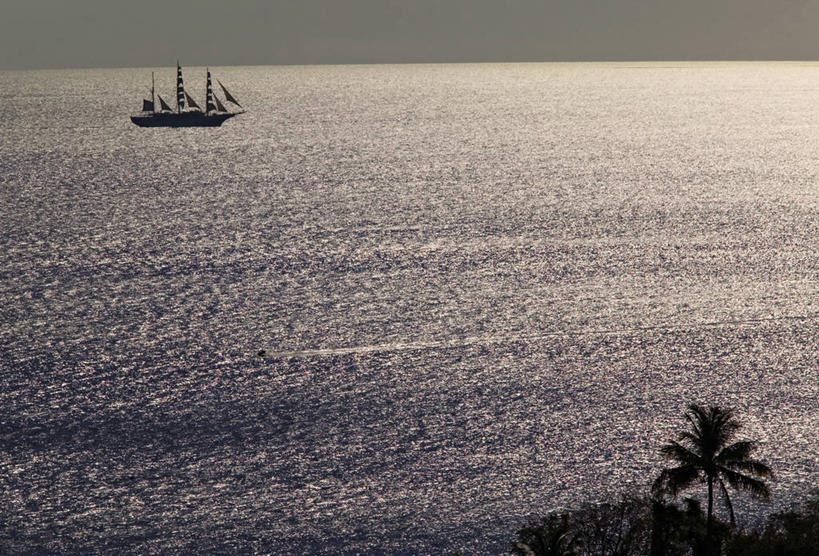 帆船,无人,横图,岛,摄影,拉丁美洲,瓜德罗普岛,彩图,法国海外领土