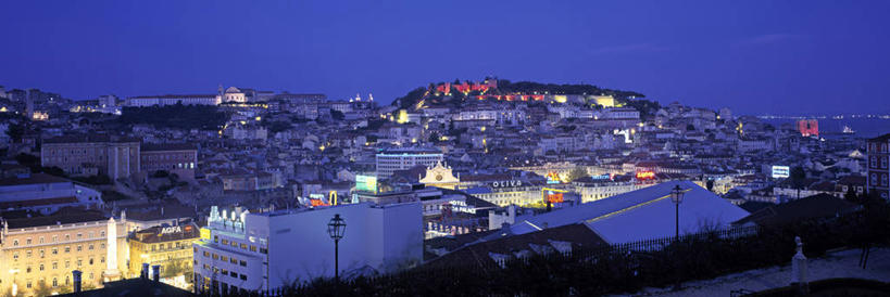 无人,横图,全景,室外,夜晚,天际线,城市,葡萄牙,欧洲,首都,里斯本,摄影,拜克萨,彩图,旅行