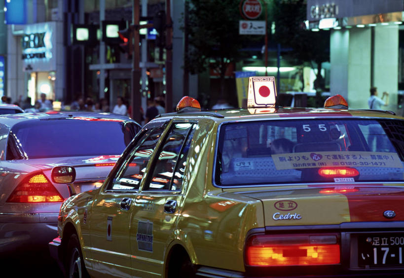 无人,横图,夜晚,城市,出租车,东京,日本,亚洲,首都,银座,摄影,彩图