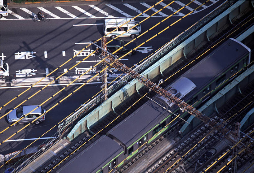 无人,横图,城市,路,铁路,东京,日本,亚洲,轨道,交通,铁轨,首都,运输,摄影,彩图