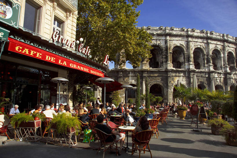 横图,法国,欧洲,摄影,西欧,法兰西,法国文化,法兰西共和国,尼姆,法兰西第五共和国,圆形剧场,朗格多克.鲁西永,朗格多克.鲁西永大区,彩图,旅行,咖啡馆,鲁西永