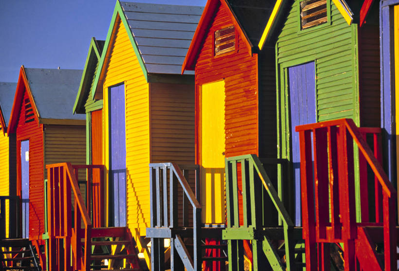 无人,横图,室外,南非,首都,摄影,开普敦,福尔斯湾,海滩,彩图,小屋