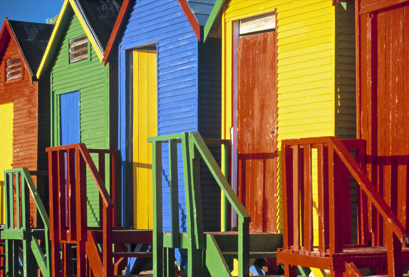 无人,横图,室外,南非,首都,摄影,开普敦,福尔斯湾,海滩,彩图,小屋